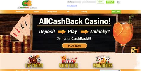 all cashback casino bonus code